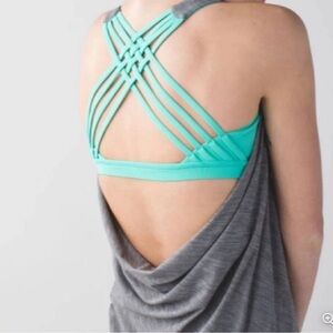 Lululemon Womens Heathered Slate & Bali Breeze Wild bra Tank Top Size 4